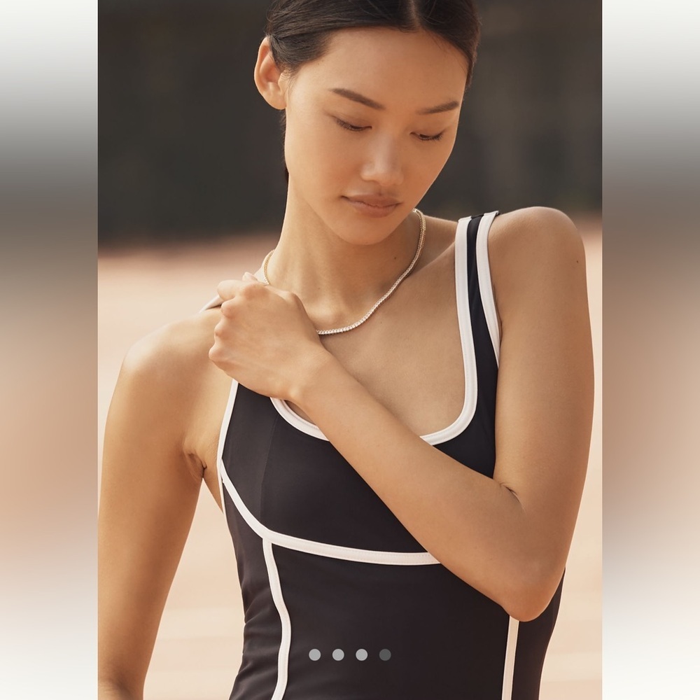Anthropologie Daily Practice Waypoint Piped Mini Sport Tennis Dress - Picture 4 of 6